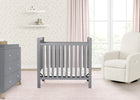 Grey (026) 1-Classic Mini Crib with 2.75-inch Mattress - Convertible to Twin Bed
