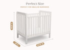 Bianca White (130) 24-Classic Mini Crib with 2.75-inch Mattress - Convertible to Twin Bed