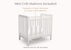 Bianca White (130) 23-Classic Mini Crib with 2.75-inch Mattress - Convertible to Twin Bed