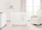 Bianca White (130) 17-Classic Mini Crib with 2.75-inch Mattress - Convertible to Twin Bed