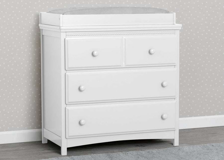 Bianca White (130) 15-Emerson 3 Drawer Dresser with Changing Top