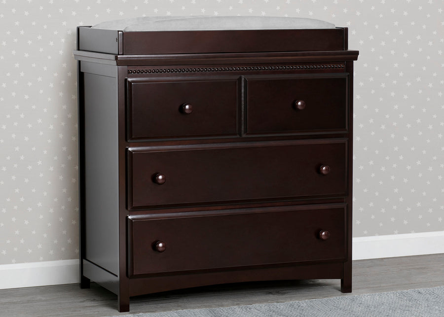 Dark Chocolate (207) 10-Emerson 3 Drawer Dresser with Changing Top