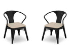 Two black chairs with beige seats on a white background 7-Bistro 2-Piece Chair Set