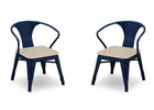 Two blue chairs with beige seats on a white background 32-Bistro 2-Piece Chair Set
