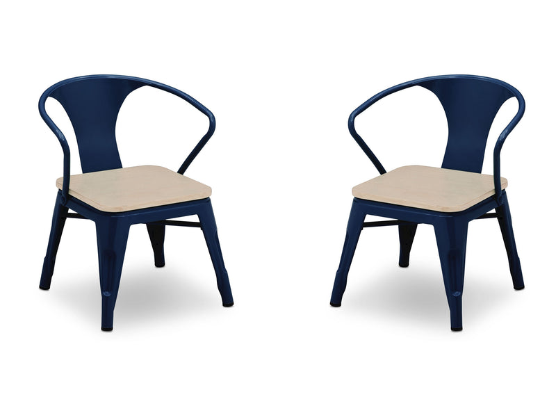 Two blue chairs with beige seats on a white background 32-Bistro 2-Piece Chair Set