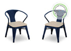 Two blue chairs with beige seats on a white background 31-Bistro 2-Piece Chair Set