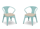 Two light blue chairs with wooden seats on a white background 23-Bistro 2-Piece Chair Set