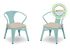Two light blue chairs with wooden seats on a white background 29-Bistro 2-Piece Chair Set