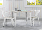 White dining table with chairs on a wooden deck 17-Bistro 2-Piece Chair Set