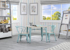 Children's playroom with a table and chairs, shelves, and a window view. 24-Bistro 2-Piece Chair Set