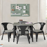 Bistro Table and 4 Chair Set - Black with Grey Barnboard (1438) - Accessories