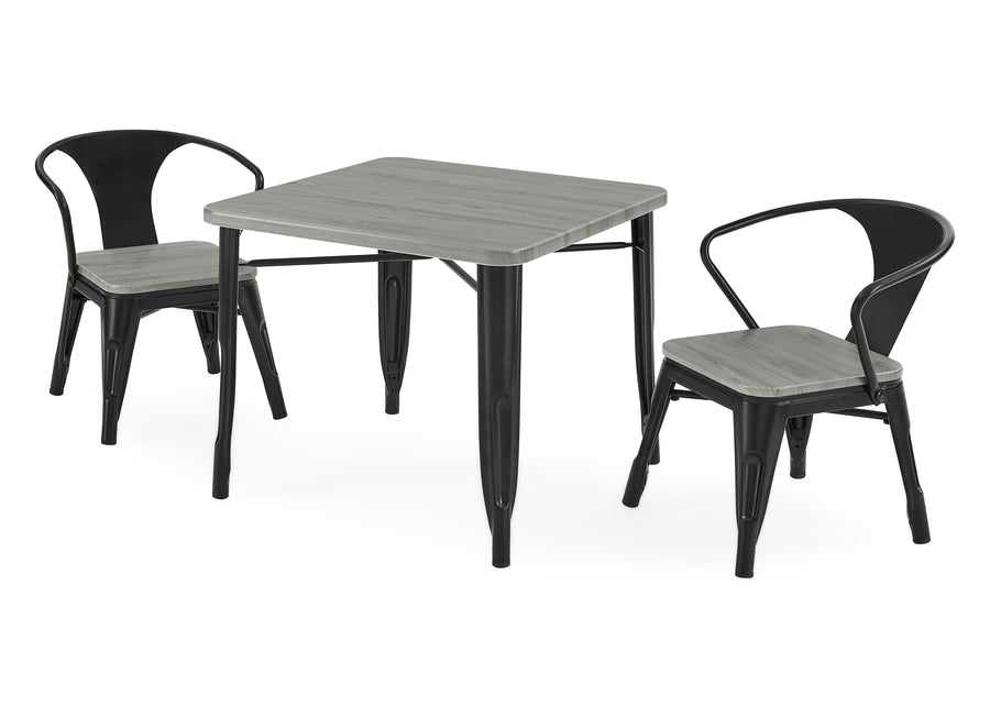 Black with Grey Barnboard (1438) 15-Bistro Table and 4 Chair Set