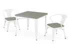 White with Grey Barnboard (153) 5-Bistro Table and 4 Chair Set