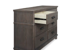 Rustic Grey (084) 11-Asher 6 Drawer Dresser with Changing Top and Interlocking Drawers