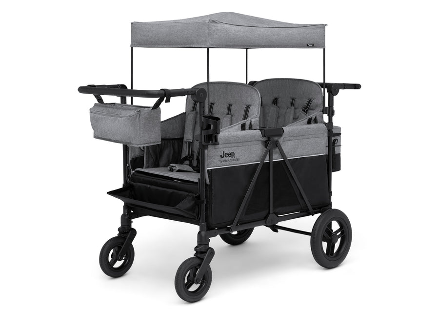 Grey Shadow (2363) 7-Jeep Wrangler Deluxe 4 Seater Stroller Wagon with Cooler Bag