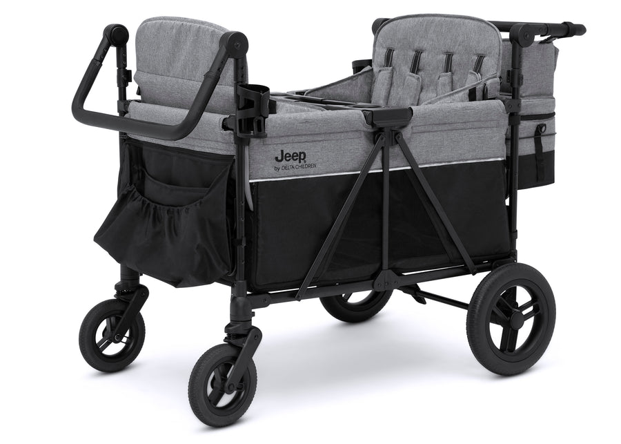 Grey Shadow (2363) 3-Jeep Wrangler Deluxe 4 Seater Stroller Wagon with Cooler Bag