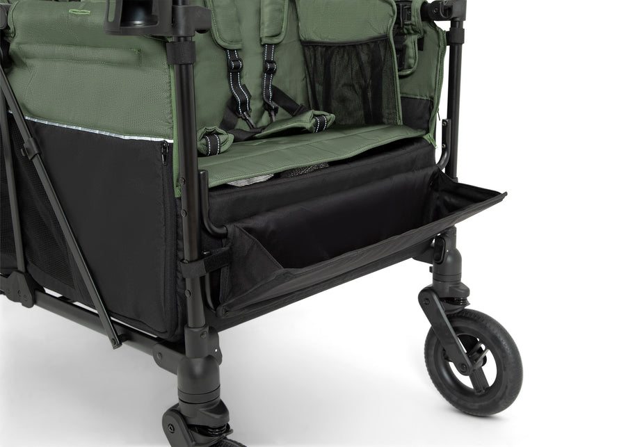 Black and Green (2378) 13-Jeep Wrangler Deluxe 4 Seater Stroller Wagon with Cooler Bag