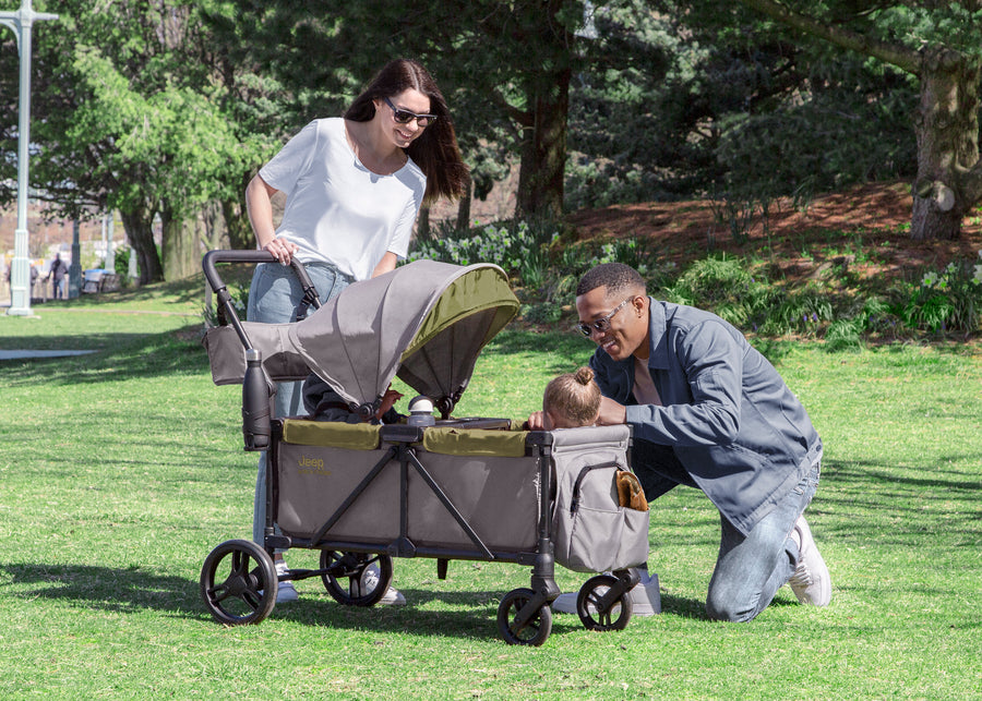 Grey with Olive Green (2380) 11-Jeep Sport All-Terrain Stroller Wagon