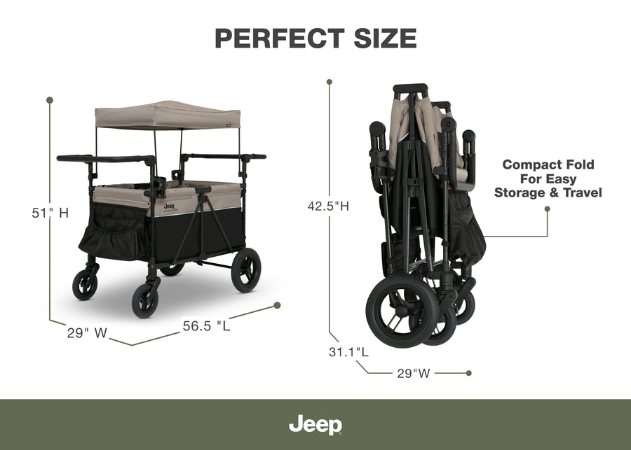 Black and Tan (2473) 7-Gladiator 4-Seater Stroller Wagon