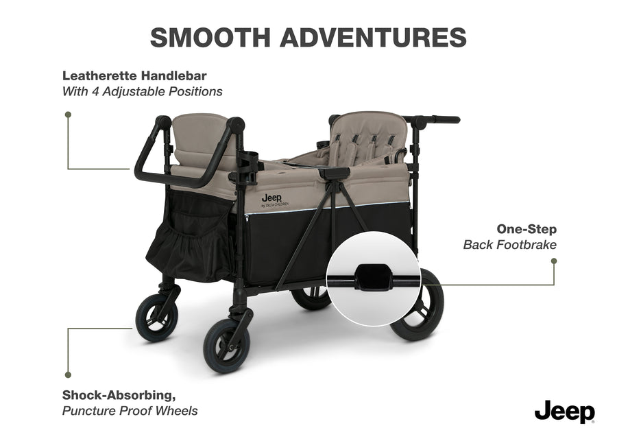Black and Tan (2473) 6-Gladiator 4-Seater Stroller Wagon