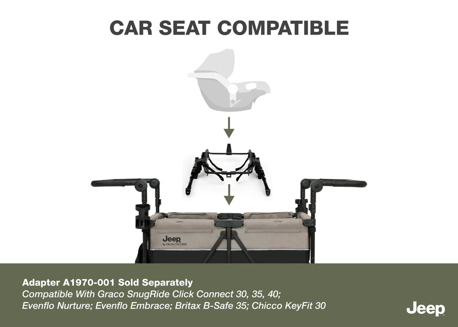 Black and Tan (2473) 8-Gladiator 4-Seater Stroller Wagon