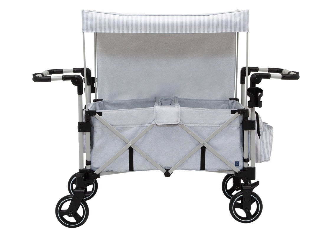 Collapsible outdoor wagon with a canopy on a white background