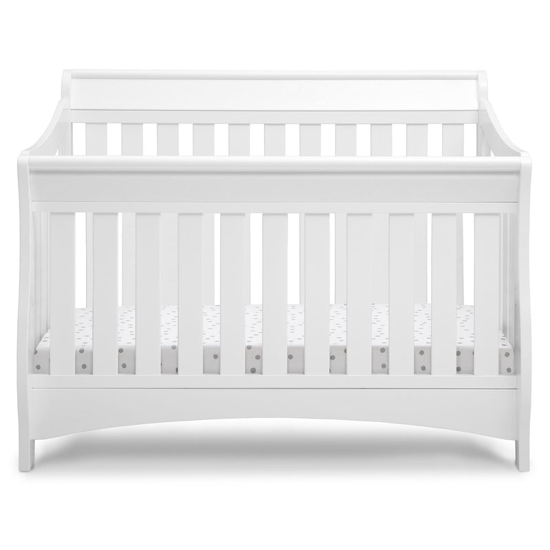 White crib on a white background