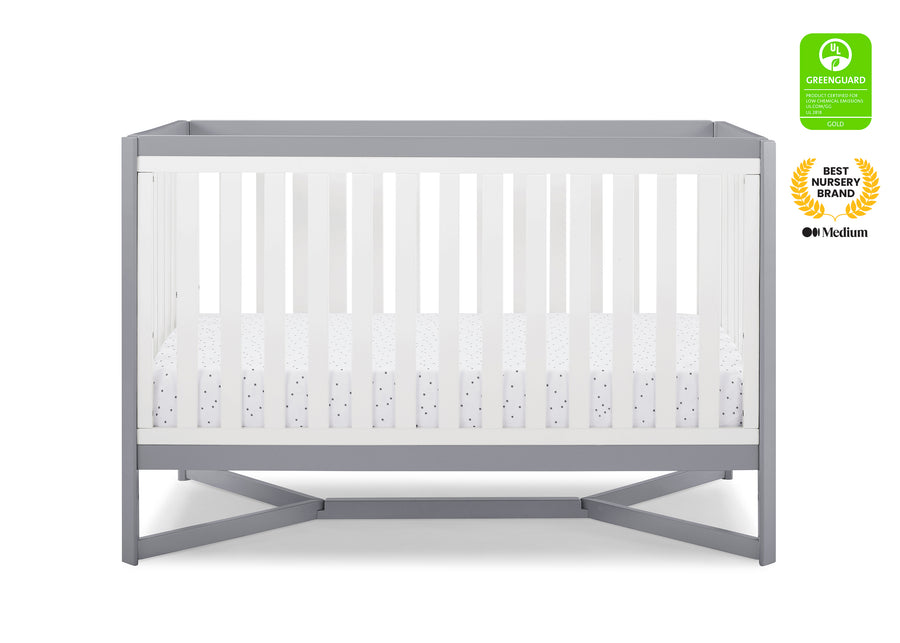 White with Grey (027) 2-Tribeca 4-in-1 Convertible Crib