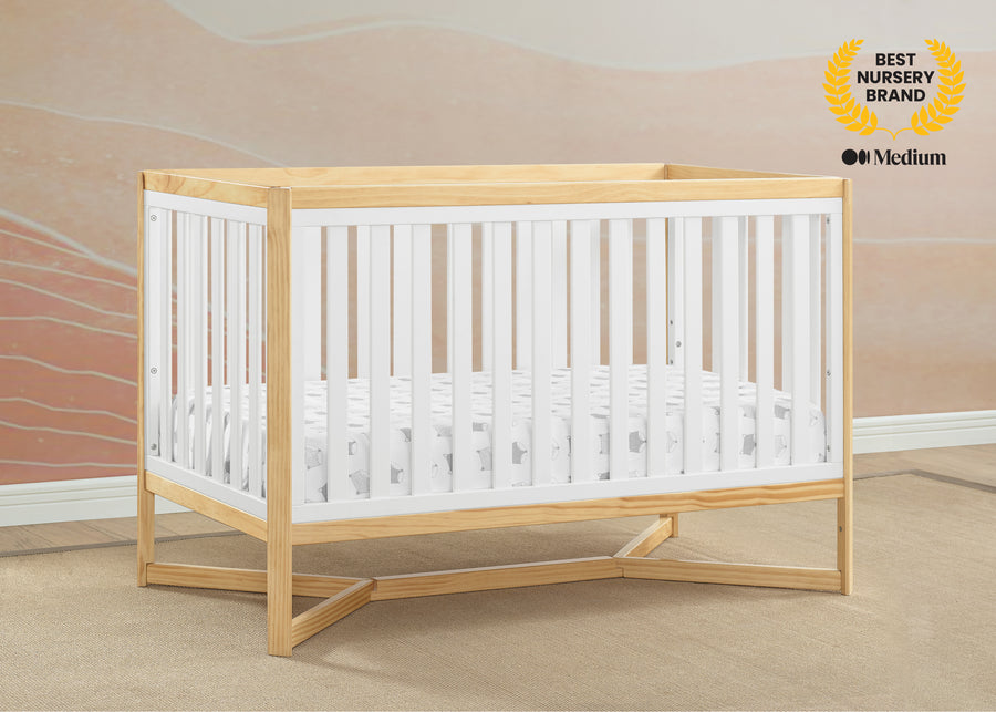 Bianca White with Natural (123) 36-Tribeca 4-in-1 Convertible Crib