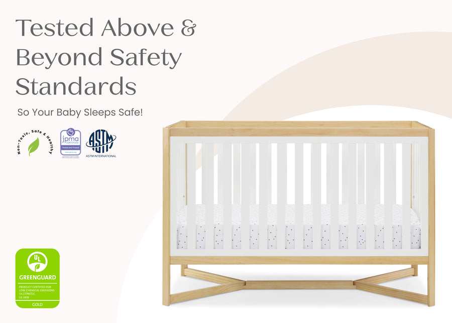 Bianca White with Natural (123) 42-Tribeca 4-in-1 Convertible Crib