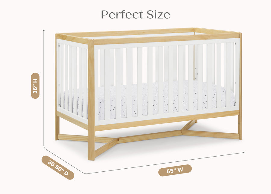 Bianca White with Natural (123) 41-Tribeca 4-in-1 Convertible Crib