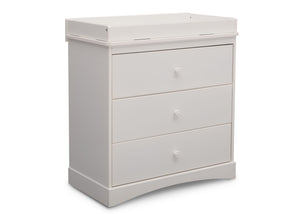 White (100) 11-Sutton 3 Drawer Dresser with Changing Top