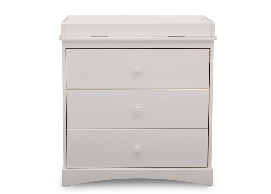 White (100) 8-Sutton 3 Drawer Dresser with Changing Top