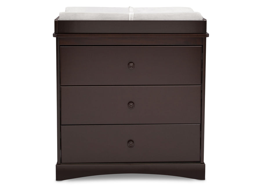 Dark Chocolate (207) 2-Sutton 3 Drawer Dresser with Changing Top
