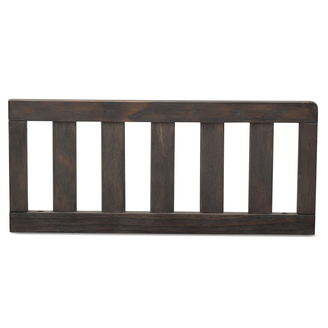 Dark brown wooden headboard on a white background