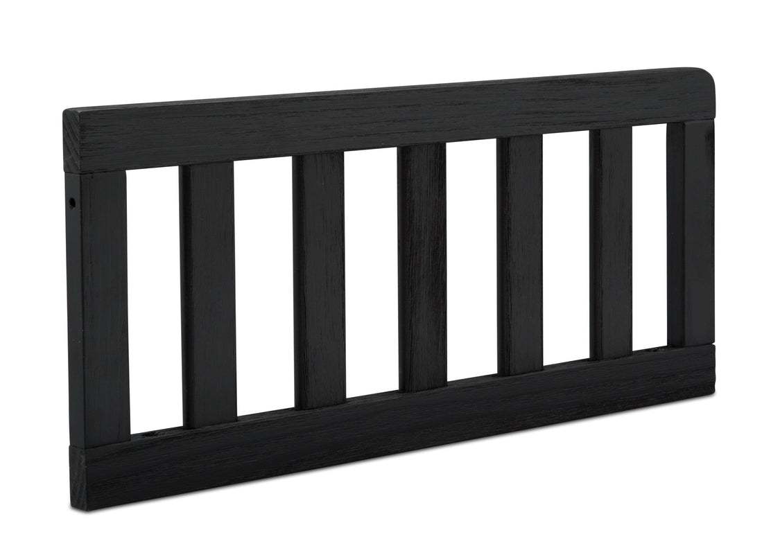 Black crib rail on a white background