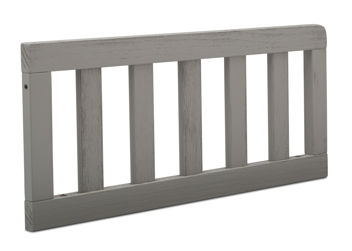 Gray wooden crib rail on a white background