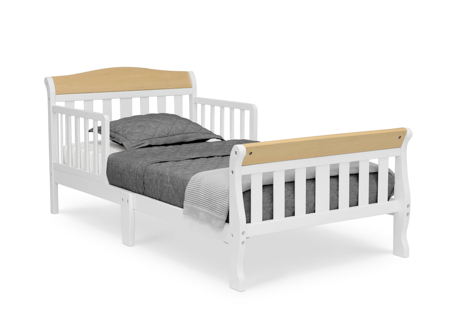 Bianca White with Natural (20804) 23-Canton Toddler Bed