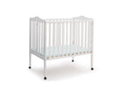White (100) 25-Folding Portable Mini Baby Crib with 1.5-inch Mattress
