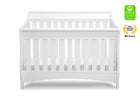 White crib with GreenGuard certification badge on a white background 15-Bentley 'S' Series 4-in-1 Crib