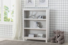 White bookshelf with decorative items in a room with checkered wallpaper 6-Epic Bookcase