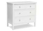 Bianca White (130) 1-Classic 3 Drawer Dresser with Interlocking Drawers