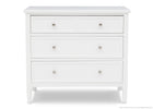 Delta Children Bianca White (130) Epic 3 Drawer Dresser Front Silo View 17-Epic 3 Drawer Dresser