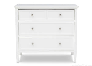 Delta Children Bianca White (130) Epic 3 Drawer Dresser Front Silo View 19-Epic 3 Drawer Dresser