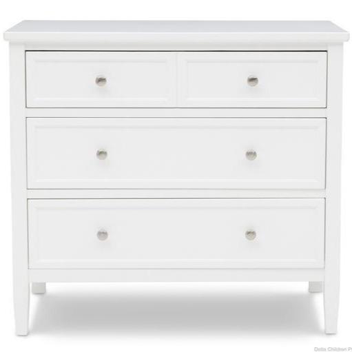 DCB: Bianca White (130) 2-Classic 3 Drawer Dresser with Interlocking Drawers