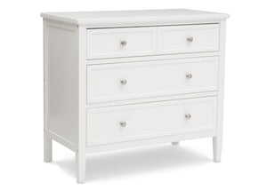 Delta Children Bianca White (130) Epic 3 Drawer Dresser Right Silo View 17-Epic 3 Drawer Dresser