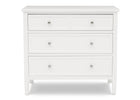 Delta Children Bianca White (130) Epic 3 Drawer Dresser Front Silo View 14-Epic 3 Drawer Dresser