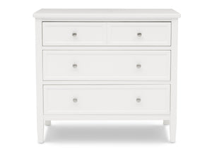 Delta Children Bianca White (130) Epic 3 Drawer Dresser Front Silo View 18-Epic 3 Drawer Dresser