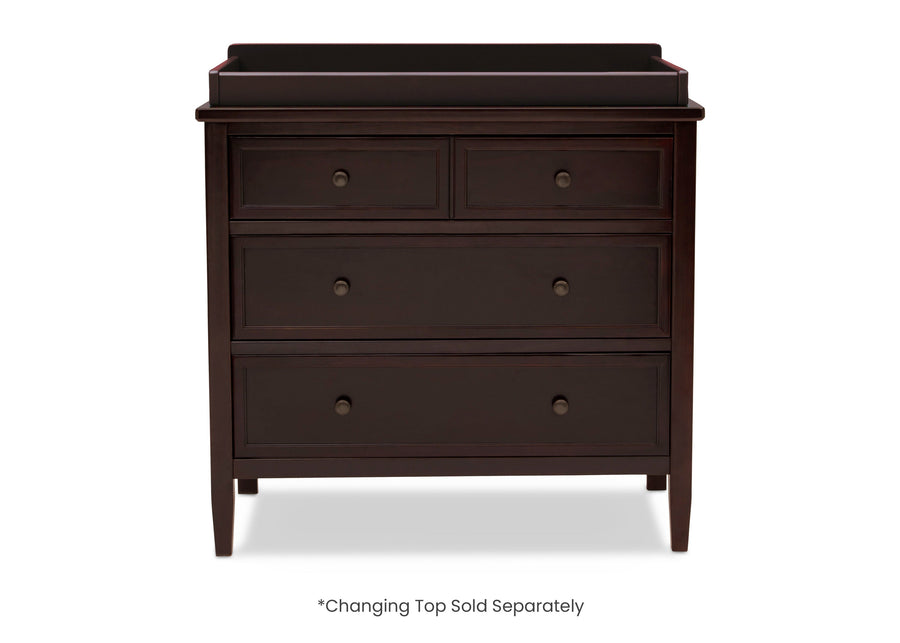 Dark wood dresser with four drawers on a white background 23-Epic 3 Drawer Dresser