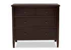 Dark brown dresser with four drawers on a white background 29-Epic 3 Drawer Dresser